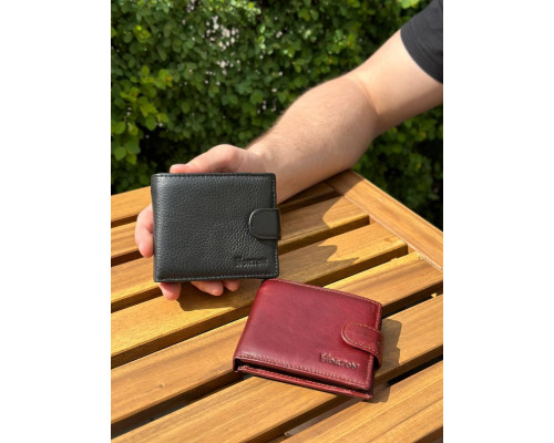 Мужской кошелек бумажник натуральная кожа черный, коричневый HORTON 208
