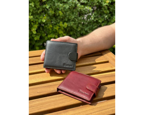 Мужской кошелек бумажник натуральная кожа черный, коричневый HORTON 208