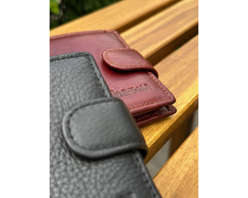 Мужской кошелек бумажник натуральная кожа черный, коричневый HORTON 208