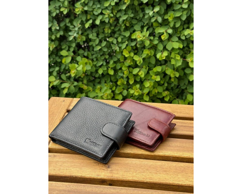 Мужской кошелек бумажник натуральная кожа черный, коричневый HORTON 208