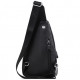 Мужской слинг через плечо 18х32х7, кожаная нагрудная бананка, сумка рюкзак Tiding Bag 33737 черная
