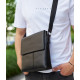 Мужской классический мессенджер 23х26х6, барсетка через плечо кожаный Tiding Bag 2862 черный