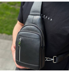 Мужской стильный слинг на плечо 18х32х6, сумка рюкзак для путешествий и отдыха TIDING BAG 7862 черная