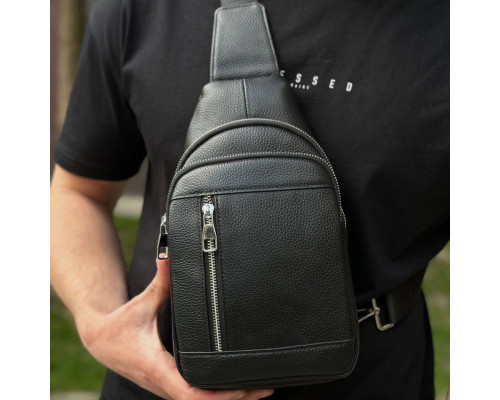 Мужской стильный слинг на плечо 18х32х6, сумка рюкзак для путешествий и отдыха TIDING BAG 7862 черная