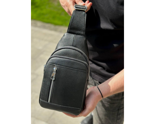 Мужской стильный слинг на плечо 18х32х6, сумка рюкзак для путешествий и отдыха TIDING BAG 7862 черная
