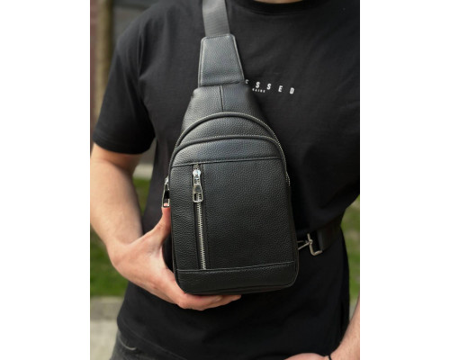 Мужской стильный слинг на плечо 18х32х6, сумка рюкзак для путешествий и отдыха TIDING BAG 7862 черная