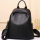 Женский кожаный рюкзак городского типа 23х30х13, сумка на спину под мат, черная