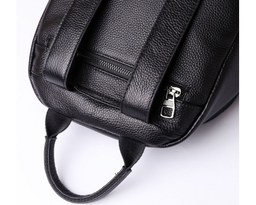 Женский кожаный рюкзак городского типа 23х30х13, сумка на спину под мат, черная