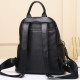 Женский кожаный рюкзак городского типа 23х30х13, сумка на спину под мат, черная