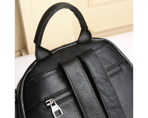 Стильная женская сумка городская на плече 35х27х14, рюкзак из натуральной кожи, черный