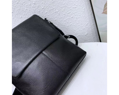 Кожаная мужская сумка через плечо 21х23х5.5, мягкая барсетка для гаджетов Tiding Bag 12977 черная