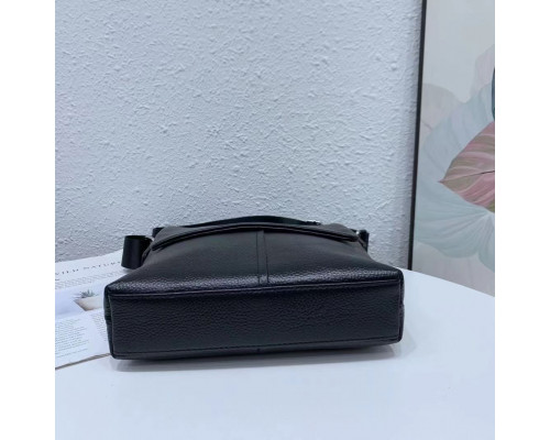 Кожаная мужская сумка через плечо 21х23х5.5, мягкая барсетка для гаджетов Tiding Bag 12977 черная