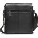 Кожаная мужская сумка через плечо 21х23х5.5, мягкая барсетка для гаджетов Tiding Bag 12977 черная
