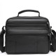 Мужская кожаная сумка-барсетка 23х19х7, мессенджер с ручкой и ремнем через плечо BX-10041 черный