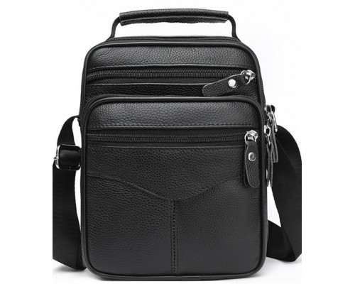 Мужская кожаная сумка-барсетка 26х20.5х8, мессенджер через плечо Bexhill Bx-56402 черная