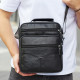 Мужская борсетка через плечо 26х20.5х8 / мессенджер наплечный из натуральной кожи, черный