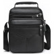 Мужская борсетка через плечо 26х20.5х8 / мессенджер наплечный из натуральной кожи, черный
