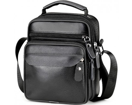 Мужская кожаная барсетка через плечо 17х21х9, мессенджер с ручкой Bexhill Bx-54551 черная