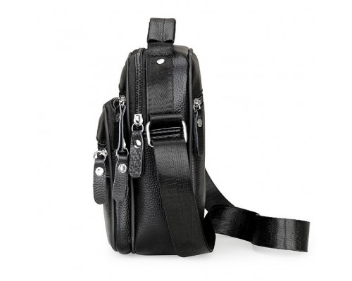 Мужская кожаная барсетка через плечо 17х21х9, мессенджер с ручкой Bexhill Bx-54551 черная