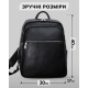 Мужской кожаный рюкзак для поездок и прогулок 30х40х17, сумка на спину в офис Tiding Bag 75362 черная