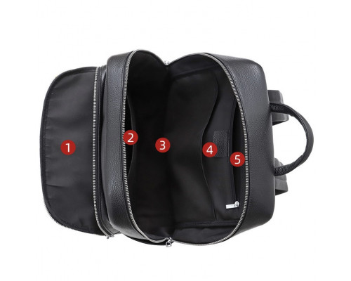Мужской кожаный рюкзак для поездок и прогулок 30х40х17, сумка на спину в офис Tiding Bag 75362 черная