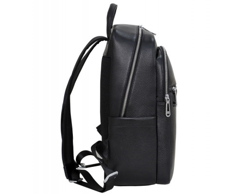 Мужской кожаный рюкзак для поездок и прогулок 30х40х17, сумка на спину в офис Tiding Bag 75362 черная