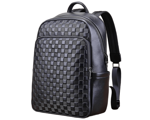 Рюкзак мужской кожаный 30х41х15, городской наплечник для ноутбука и документов Tiding Bag 63989 черный