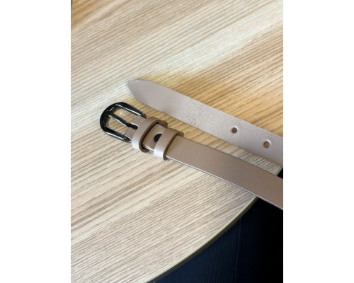 Кожаный женский ремень в бежевом цвете 3334