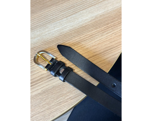 Кожаный женский ремень в черном цвете 6094