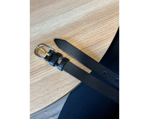 Кожаный женский ремень в черном цвете 6094