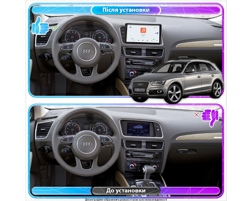 Штатная магнитола Lesko для Audi Q5 I (8R) Рестайлинг ver. Low 2012-2017 экран 9" 4/64 QLED CarPlay 4G Wi-Fi GPS 360 Prime