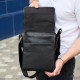 Сумка мессенджер 21.5x25x7 кожаная барсетка для мужчин Tiding Bag 35775 черная