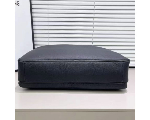 Кожаная мужская деловая сумка для ноутбука 40x27x10, офисный портфель Tiding Bag 56901, черный