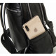 Женский кожаный рюкзак городской 35х26х17, наплечник из натуральной кожи, черный