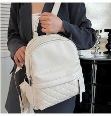 Женский кожаный наплечник городской 35х26х17, рюкзак из натуральной кожи, белый