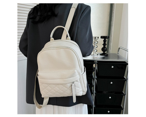 Женский кожаный наплечник городской 35х26х17, рюкзак из натуральной кожи, белый