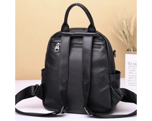 Женская кожаная сумка наплечная городская 21х28х13, рюкзак для каждого дня, черный