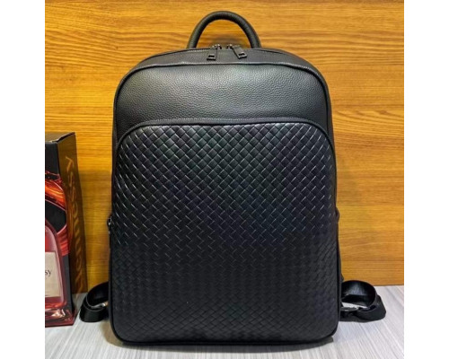 Рюкзак мужской из натуральной кожи 30х41х12, городская сумка на спину для ноутбука Tiding Bag черная