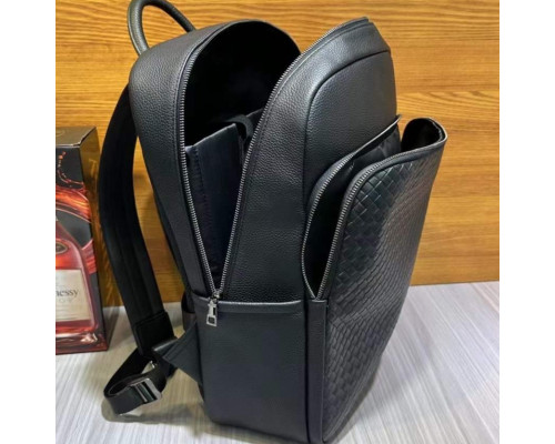 Рюкзак мужской из натуральной кожи 30х41х12, городская сумка на спину для ноутбука Tiding Bag черная