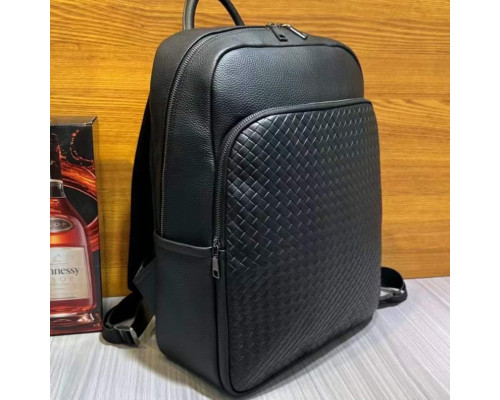 Рюкзак мужской из натуральной кожи 30х41х12, городская сумка на спину для ноутбука Tiding Bag черная