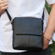 Кожаная мужская сумка-месенджер 21х23х5.5, сумочка планшет через плечо Tiding Bag 48450 черная