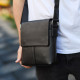 Кожаная мужская сумка-месенджер 21х23х5.5, сумочка планшет через плечо Tiding Bag 48450 черная