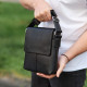 Кожаная мужская сумка-месенджер 21х23х5.5, сумочка планшет через плечо Tiding Bag 48450 черная