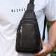 Сумка-слинг мужская через плече 19х31х7, нагрудная сумочка рюкзак из натуральной кожи TIDING BAG 32545 черная