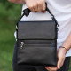Мужская барсетка 23х26х6, мессенджер через плечо кожаный Tiding Bag 80471 черный