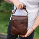 Барсетка с клапаном через плечо  24х20х6, мужская сумка с гладкой кожи Tiding Bag TD-81020 коричневая