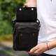 Сумка-барсетка мужская через плечо 22х18х8, мессенджер кожаный гладкий Tiding Bag TD-55467 черный цвет
