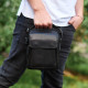 Сумка-барсетка мужская через плечо 22х18х8, мессенджер кожаный гладкий Tiding Bag TD-55467 черный цвет