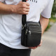 Мужская кожаная барсетка 21х17х7,компактный мессенджер для ежедневного использования, черный