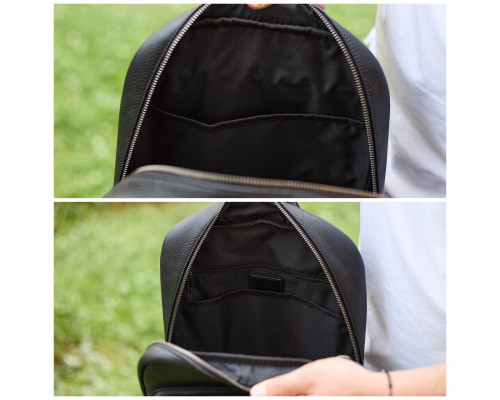 Городской мужской рюкзак из натуральной кожи 40х30х18, рюкзак для работы и путешествий, черный